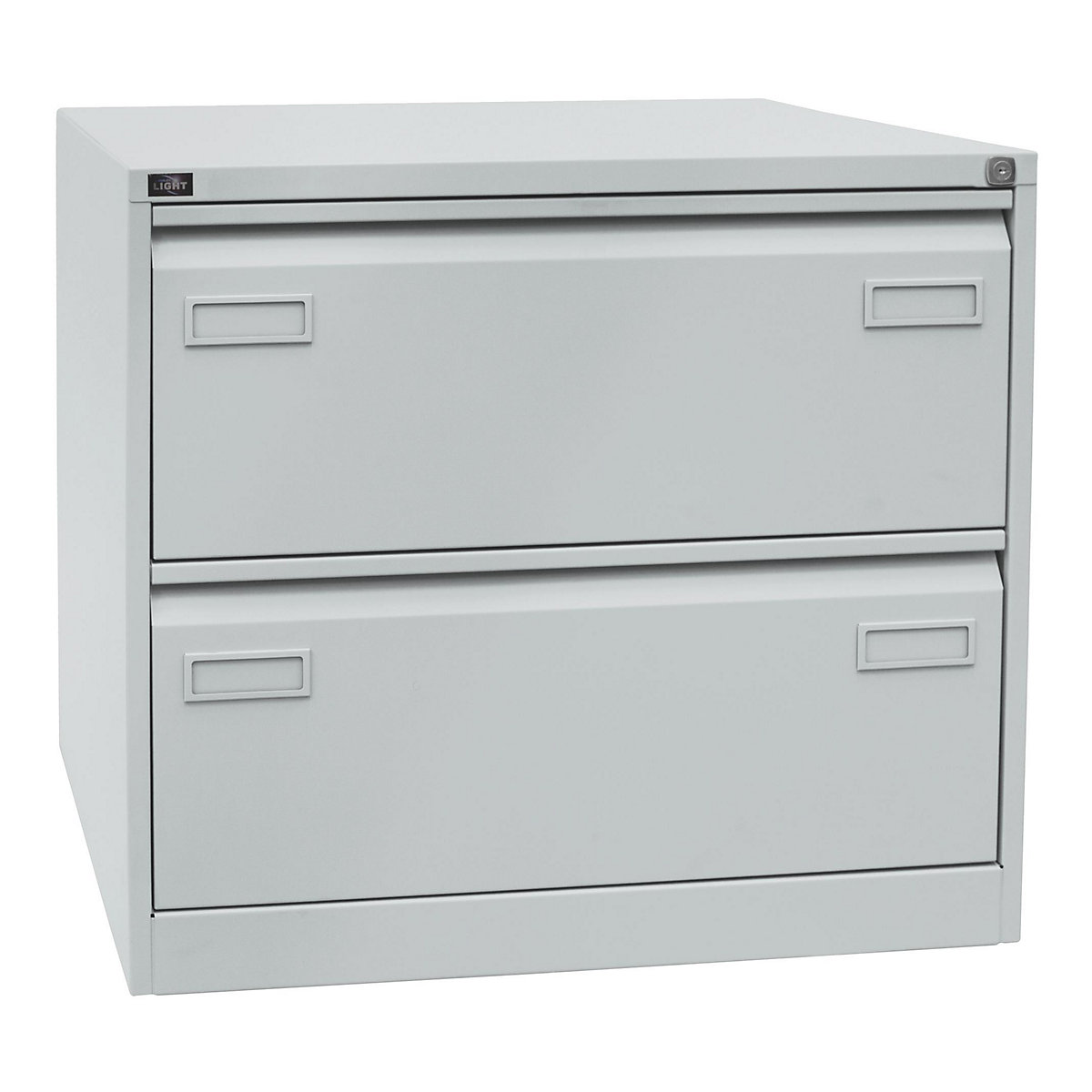 LIGHT suspension file cabinet, 2-track – BISLEY, 2 A4 drawers, light grey-6