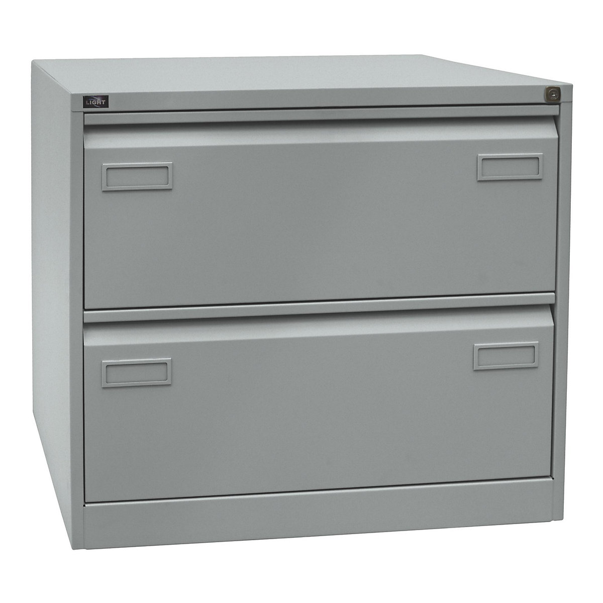 LIGHT suspension file cabinet, 2-track – BISLEY, 2 A4 drawers, silver-3