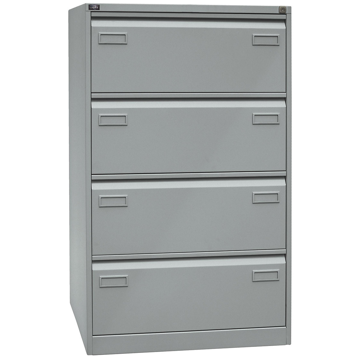 LIGHT suspension file cabinet, 2-track – BISLEY, 4 A4 drawers, silver-6