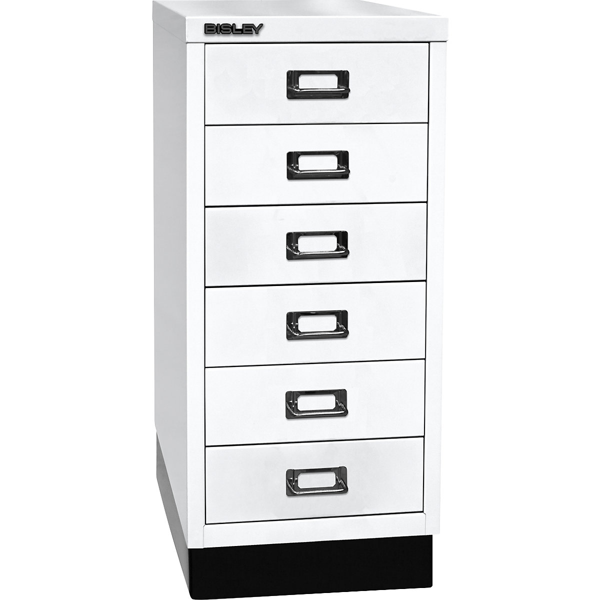 MultiDrawer™ 29 series – BISLEY, with plinth, A4, 6 drawers, traffic white-3