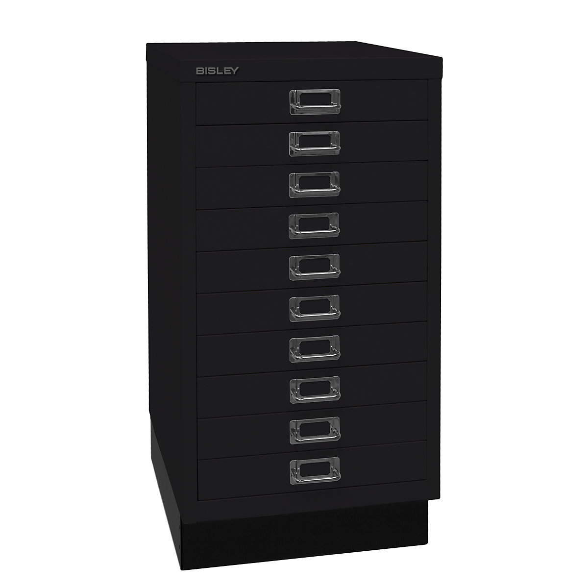 MultiDrawer™ 29 series – BISLEY, with plinth, A3, 10 drawers, black-6