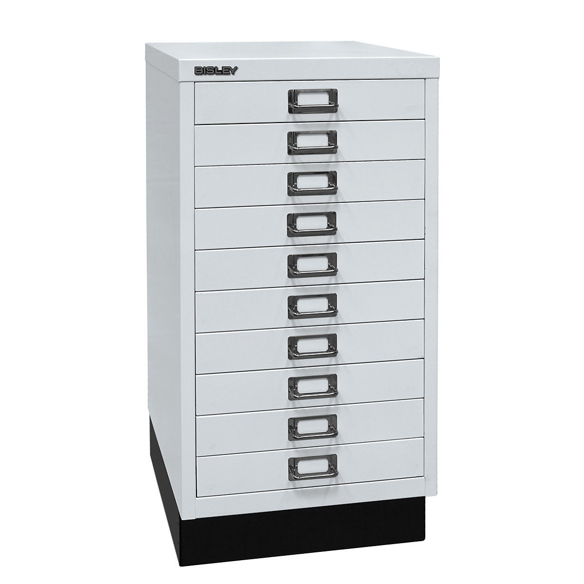 MultiDrawer™ 29 series – BISLEY, with plinth, A3, 10 drawers, light grey-3