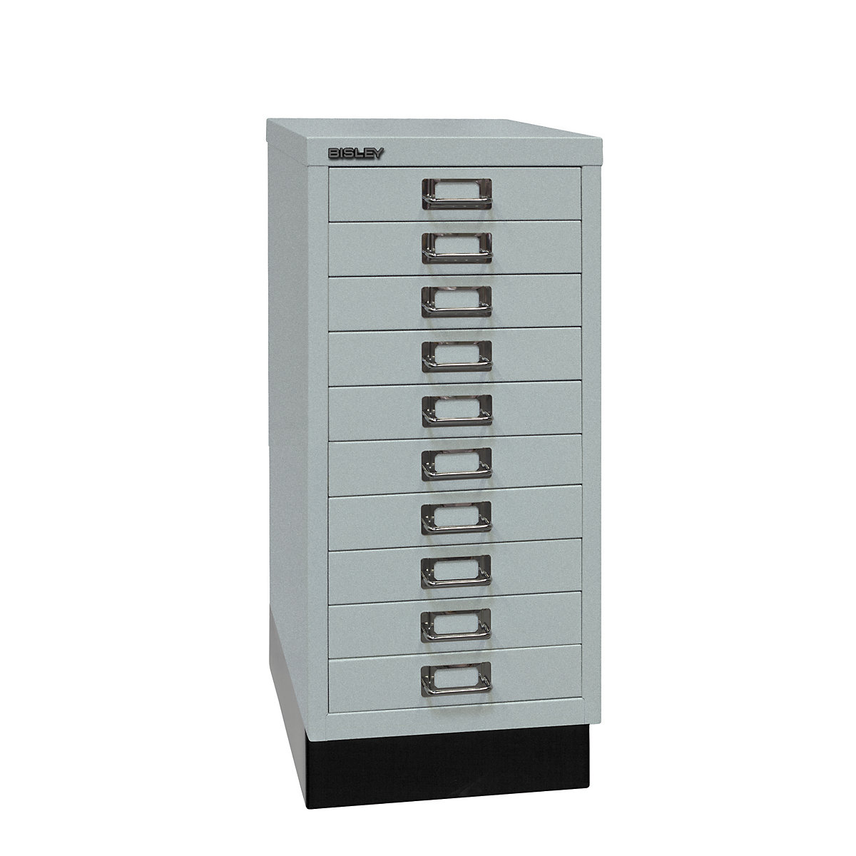 MultiDrawer™ 29 series – BISLEY, with plinth, A4, 10 drawers, silver-6