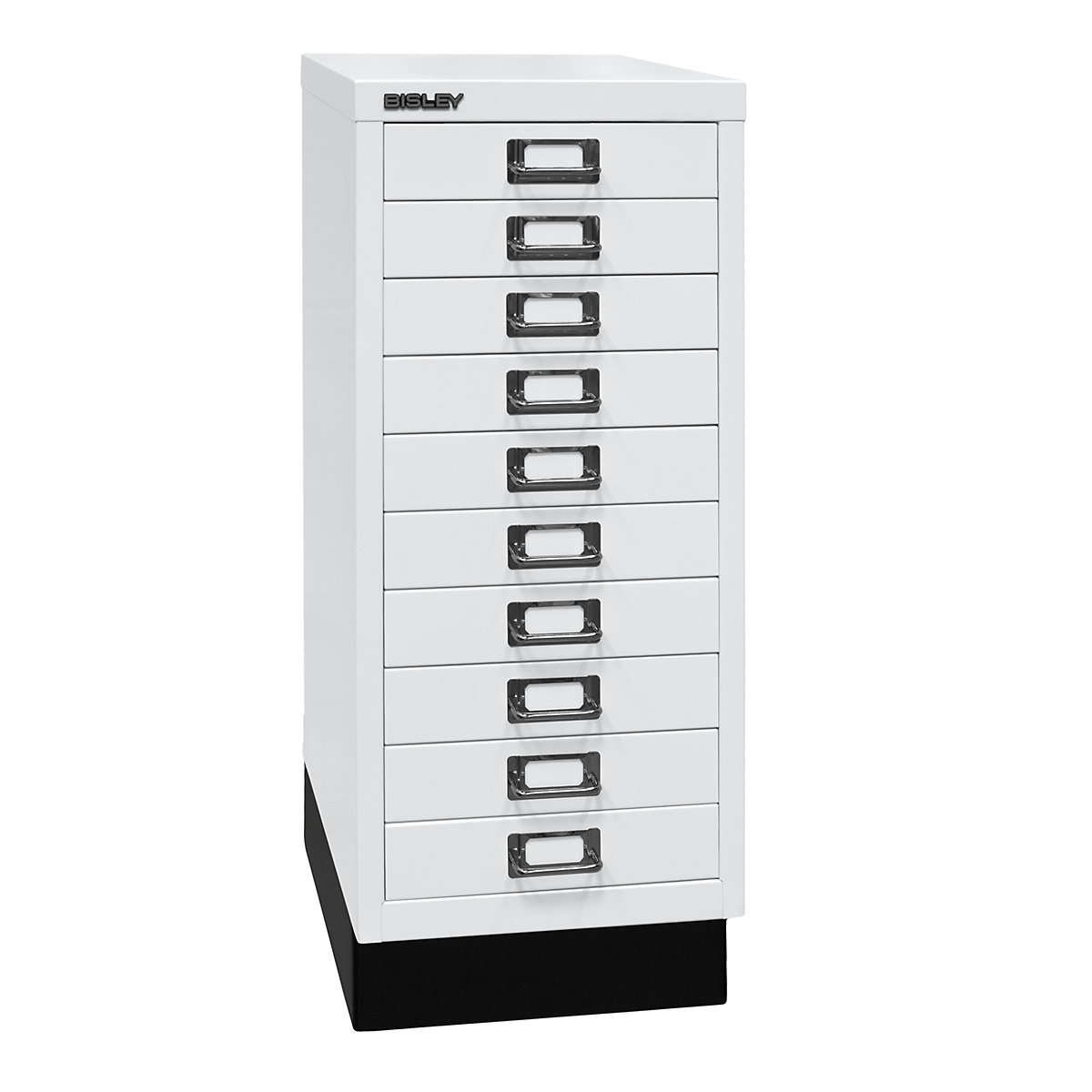 MultiDrawer™ 29 series – BISLEY, with plinth, A4, 10 drawers, traffic white-4