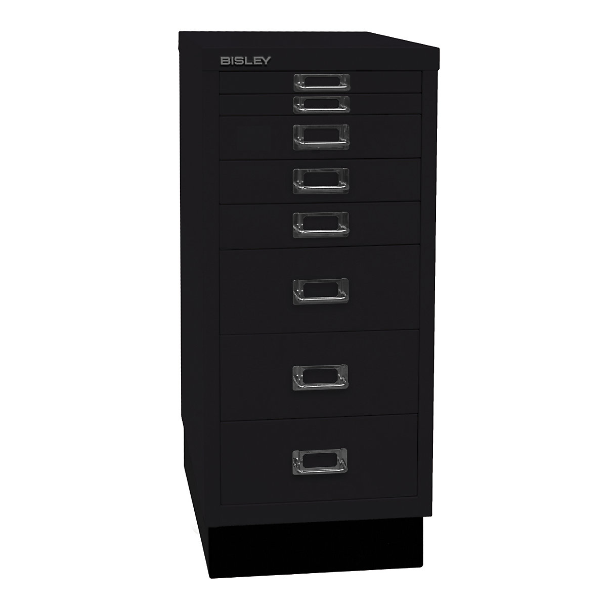 MultiDrawer™ 29 series – BISLEY, with plinth, A4, 8 drawers, black-3