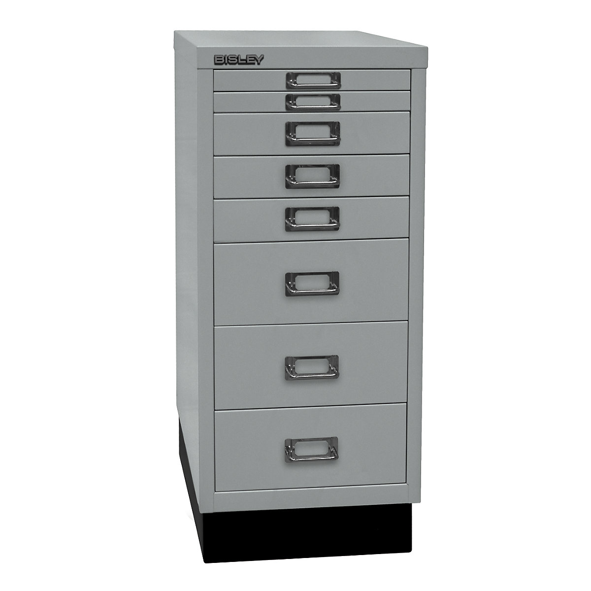 MultiDrawer™ 29 series – BISLEY, with plinth, A4, 8 drawers, silver-5