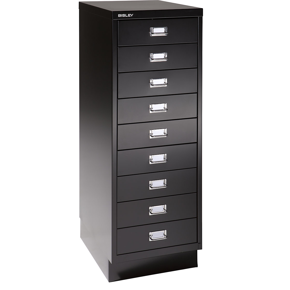 MultiDrawer™ 39 series – BISLEY, with plinth, A3, 9 drawers, black-2