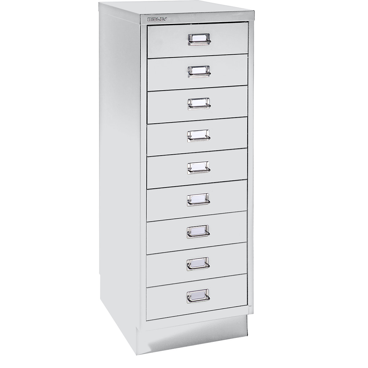 MultiDrawer™ 39 series – BISLEY, with plinth, A3, 9 drawers, light grey-7