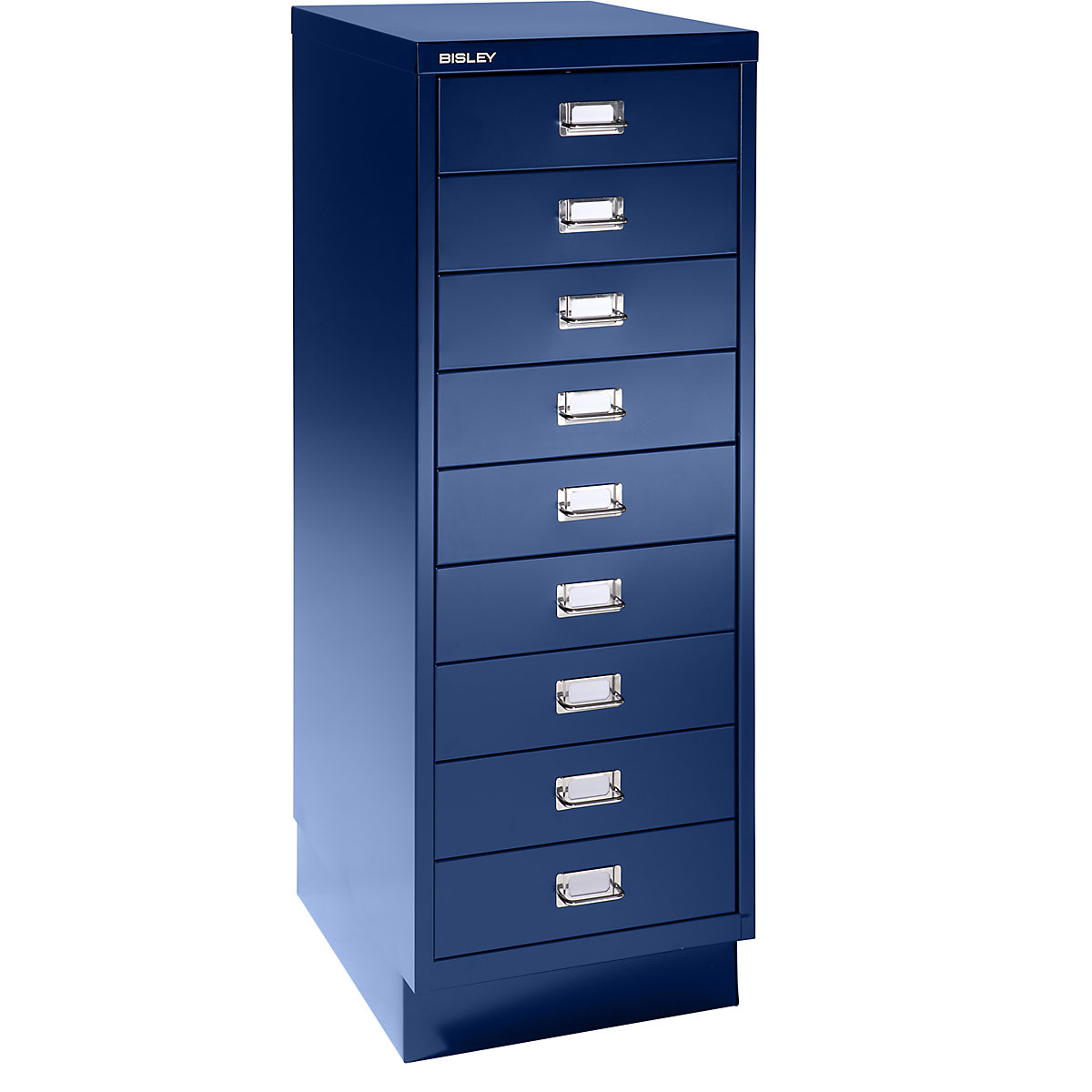 MultiDrawer™ 39 series – BISLEY, with plinth, A3, 9 drawers, oxford blue-4