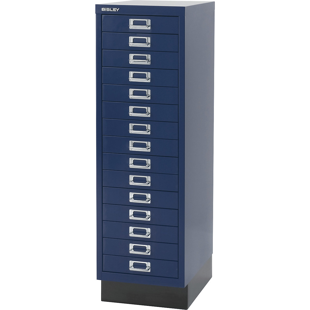 MultiDrawer™ 39 series – BISLEY, with plinth, A4, 15 drawers, oxford blue, black-4