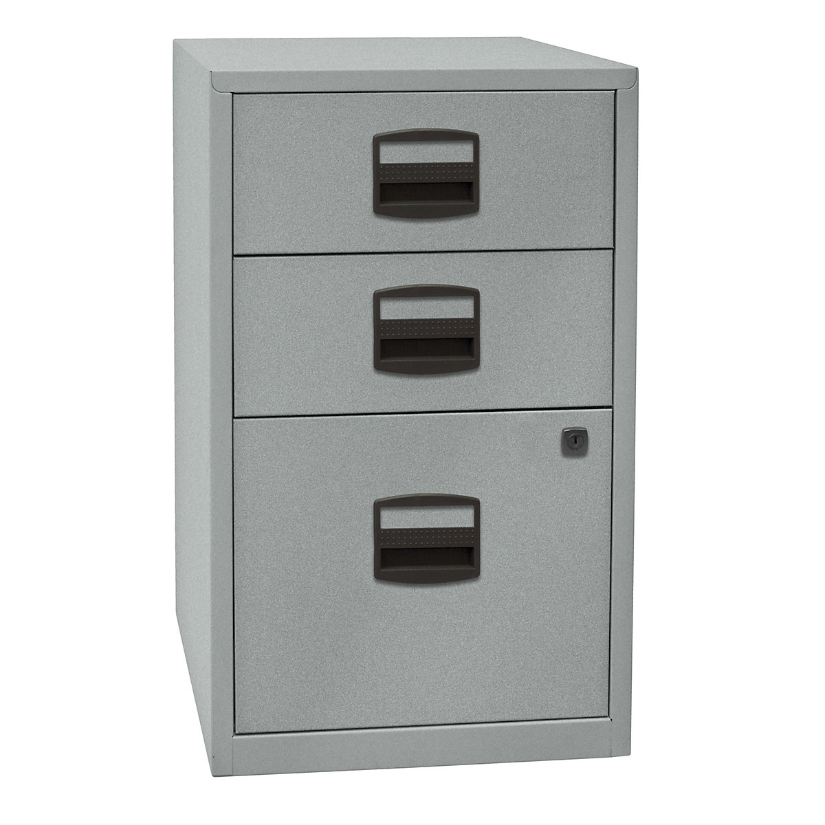 PFA side cupboard – BISLEY, 2 drawers, 1 suspension file drawer, silver-5