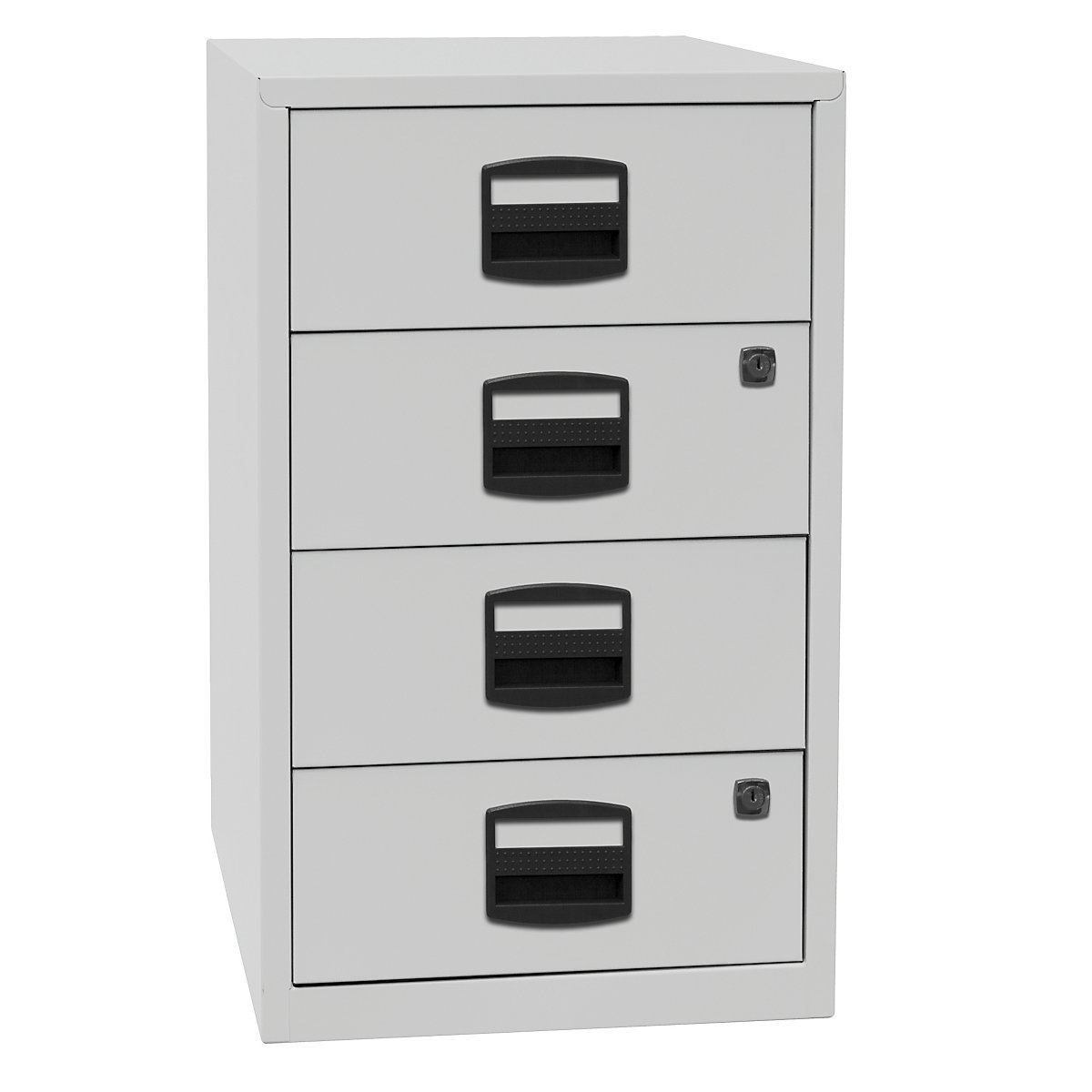 PFA side cupboard – BISLEY, 4 universal drawers, light grey-7