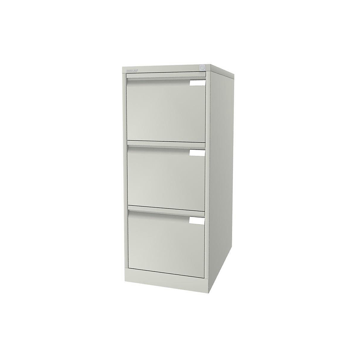 Suspension file cabinet, 1-track – BISLEY, 3 A4 drawers, pure white-18