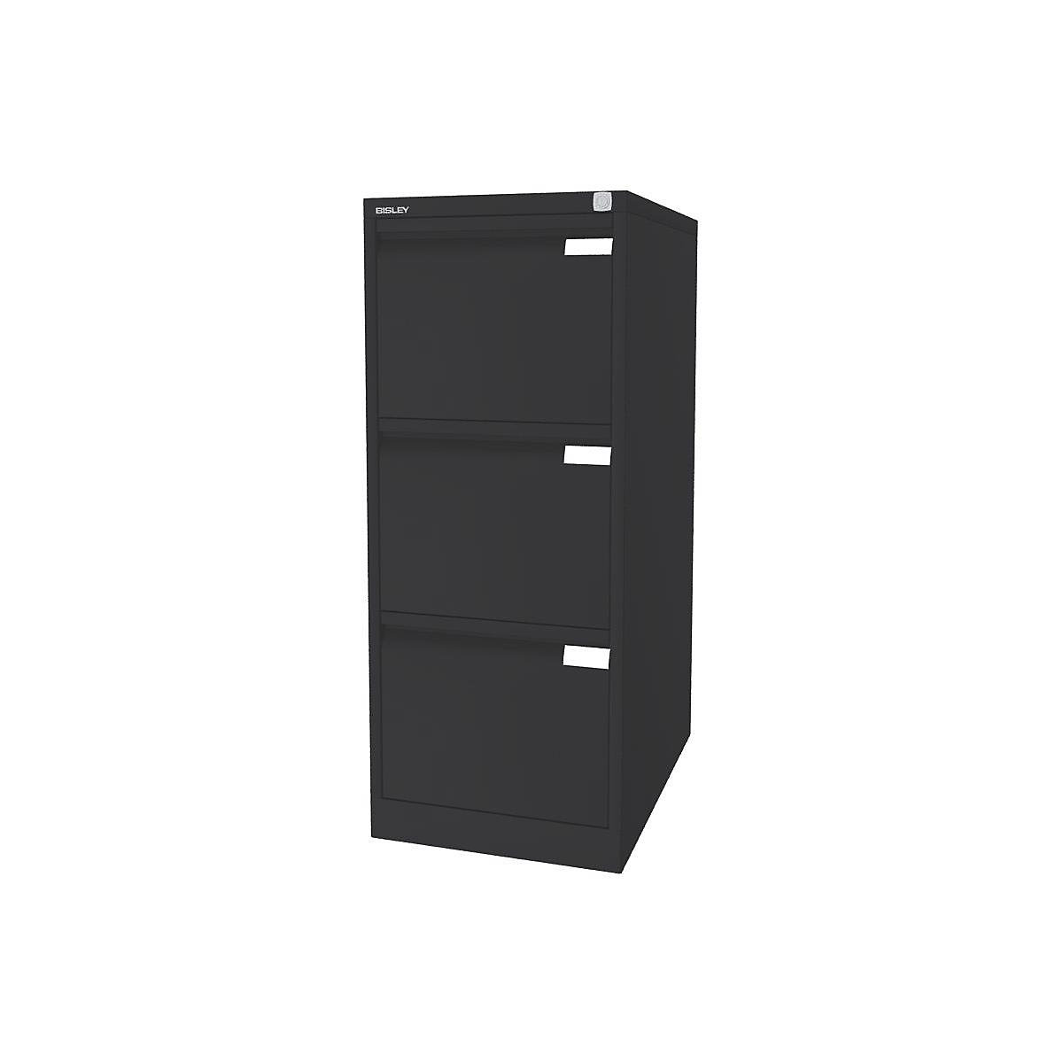 Suspension file cabinet, 1-track – BISLEY, 3 A4 drawers, charcoal-11