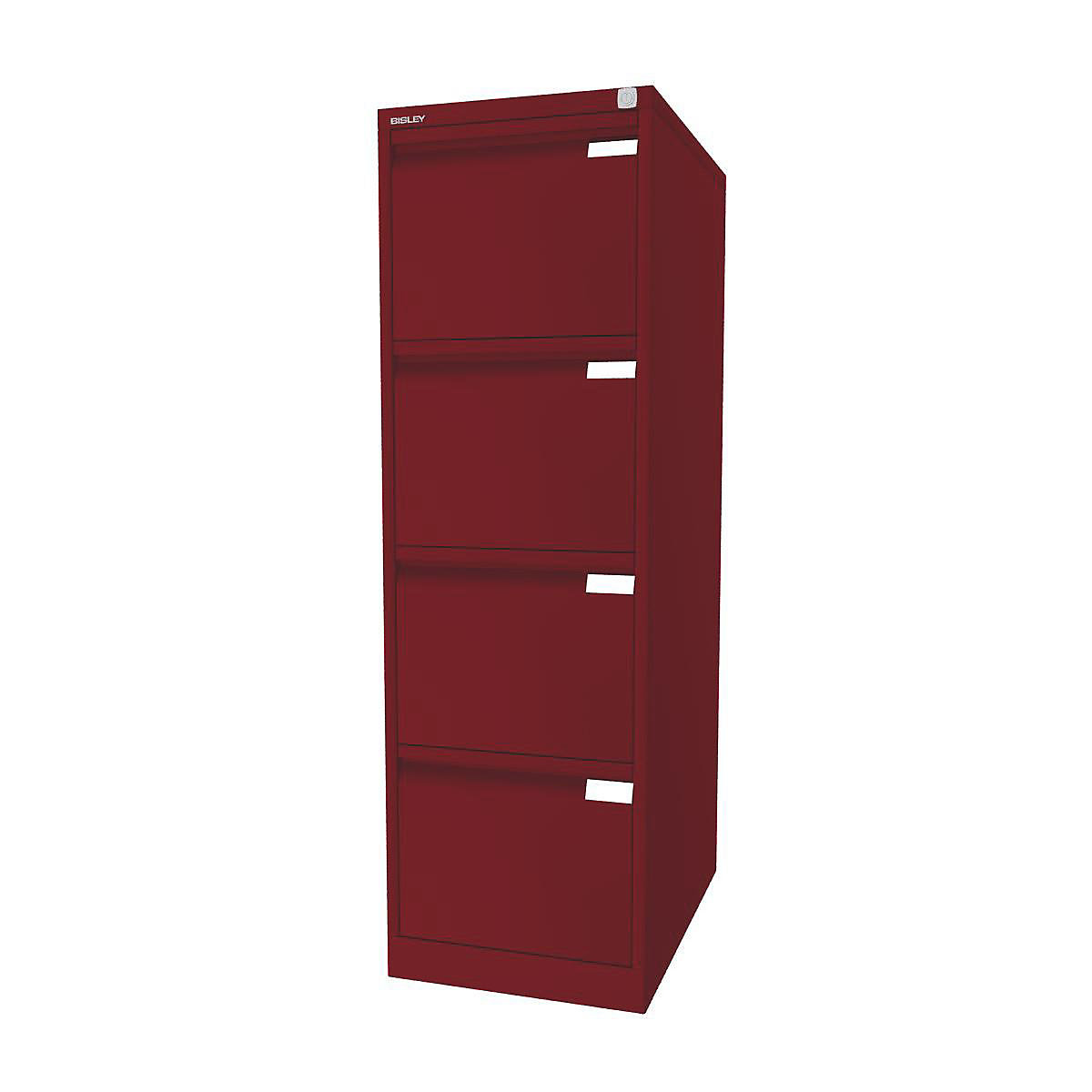 Suspension file cabinet, 1-track – BISLEY, 4 A4 drawers, cardinal red-17