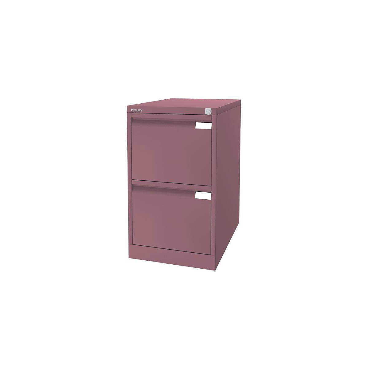 Suspension file cabinet, 1-track – BISLEY, 2 A4 drawers, pink-18