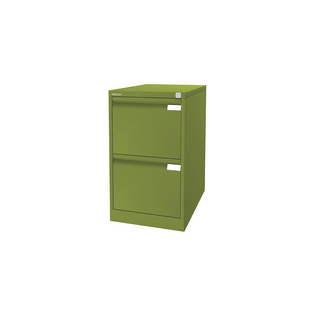 Suspension file cabinet, 1-track – BISLEY, 2 A4 drawers, green-9