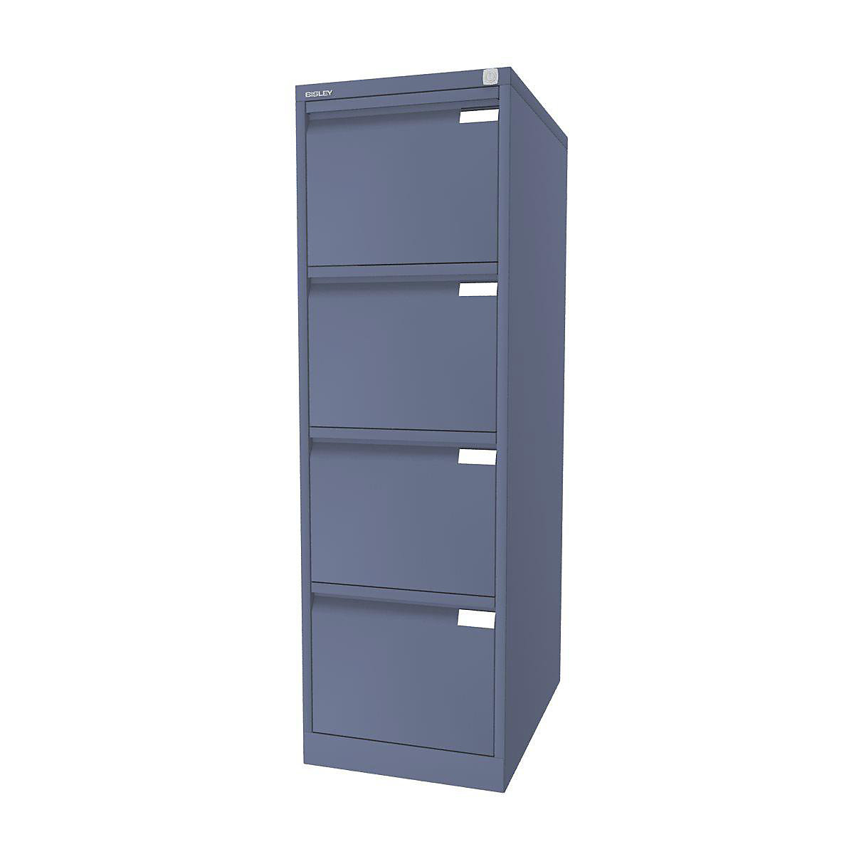 Suspension file cabinet, 1-track – BISLEY, 4 A4 drawers, blue-11