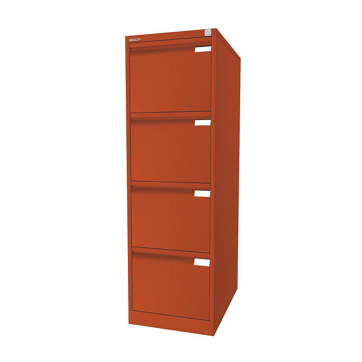 Suspension file cabinet, 1-track – BISLEY, 4 A4 drawers, orange-21