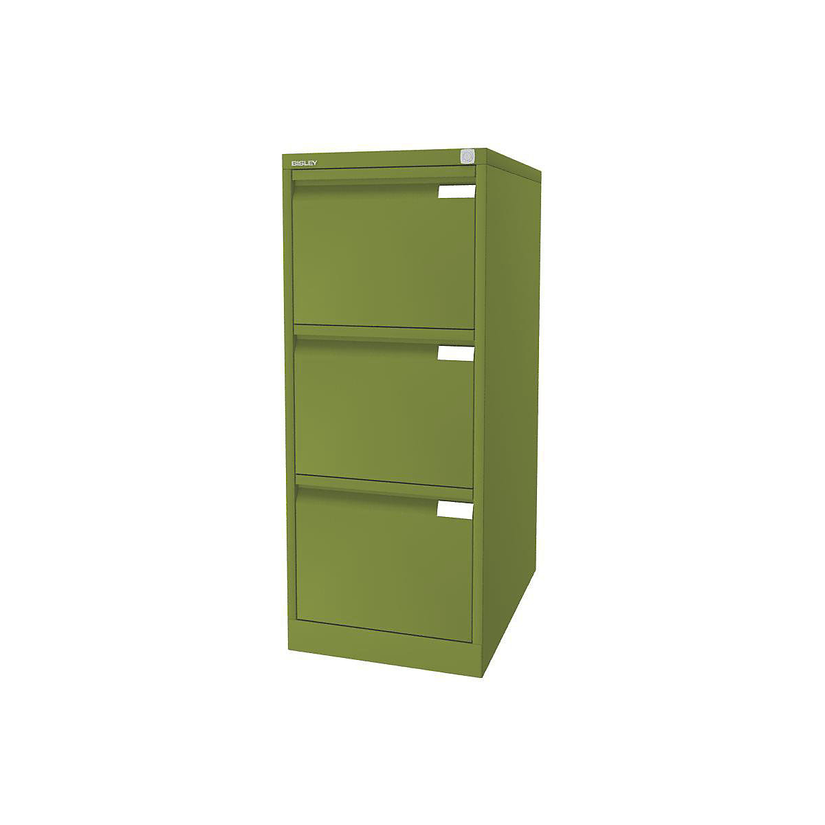Suspension file cabinet, 1-track – BISLEY, 3 A4 drawers, green-9