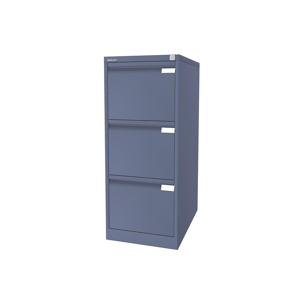 Suspension file cabinet, 1-track – BISLEY, 3 A4 drawers, blue-14