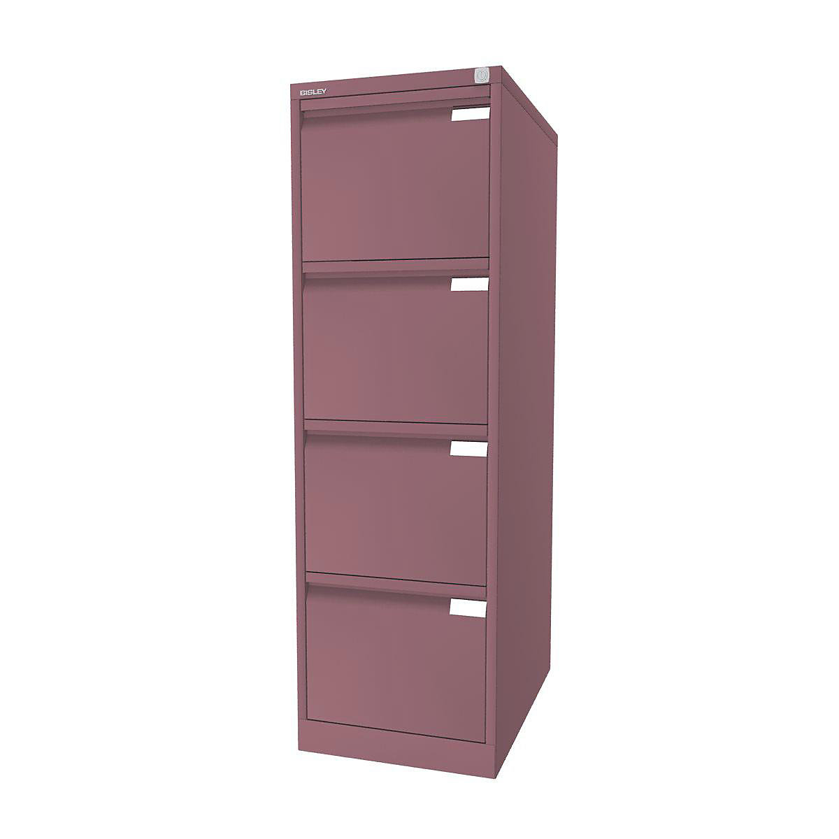 Suspension file cabinet, 1-track – BISLEY, 4 A4 drawers, pink-10