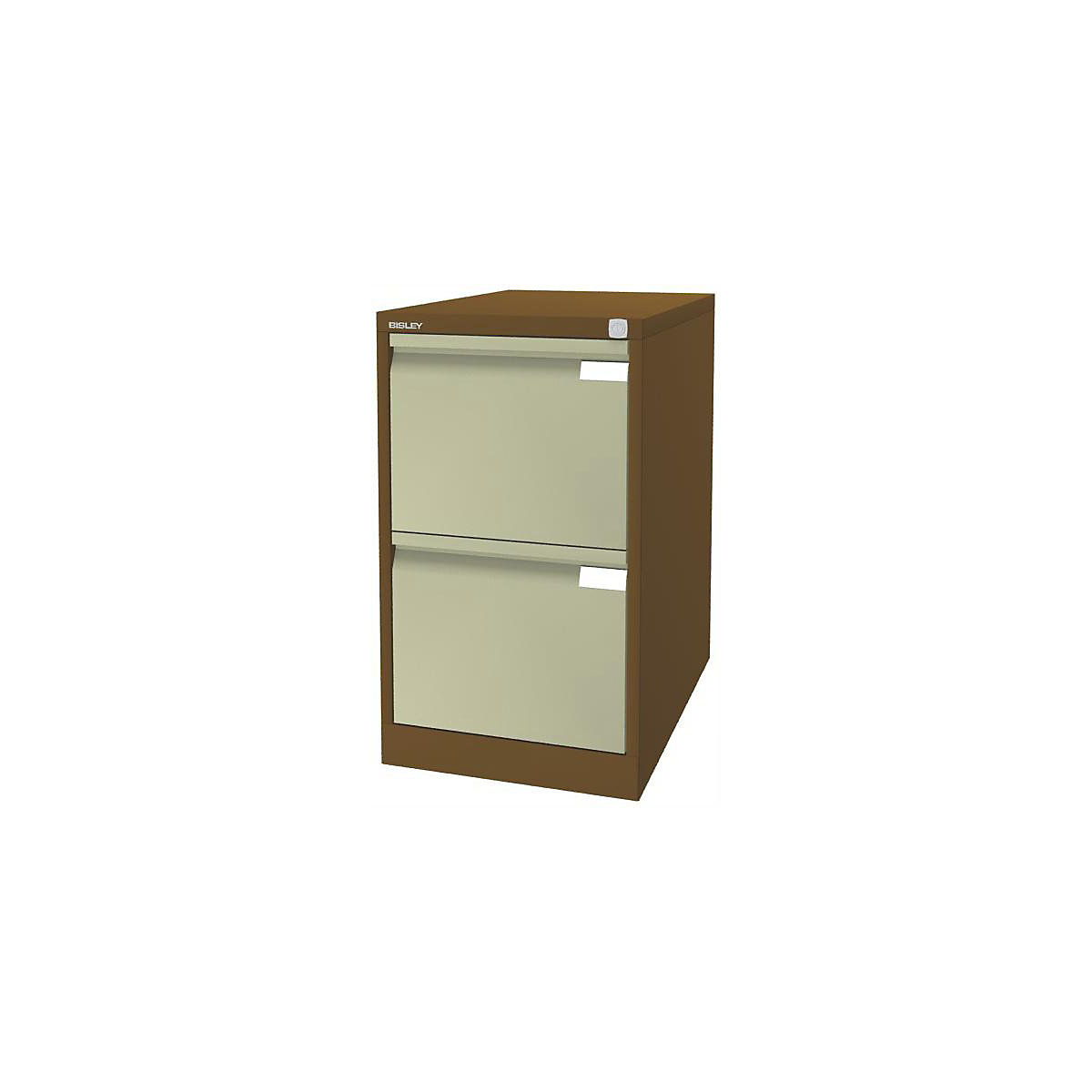 Suspension file cabinet, 1-track – BISLEY, 2 A4 drawers, sepia brown/creme-14