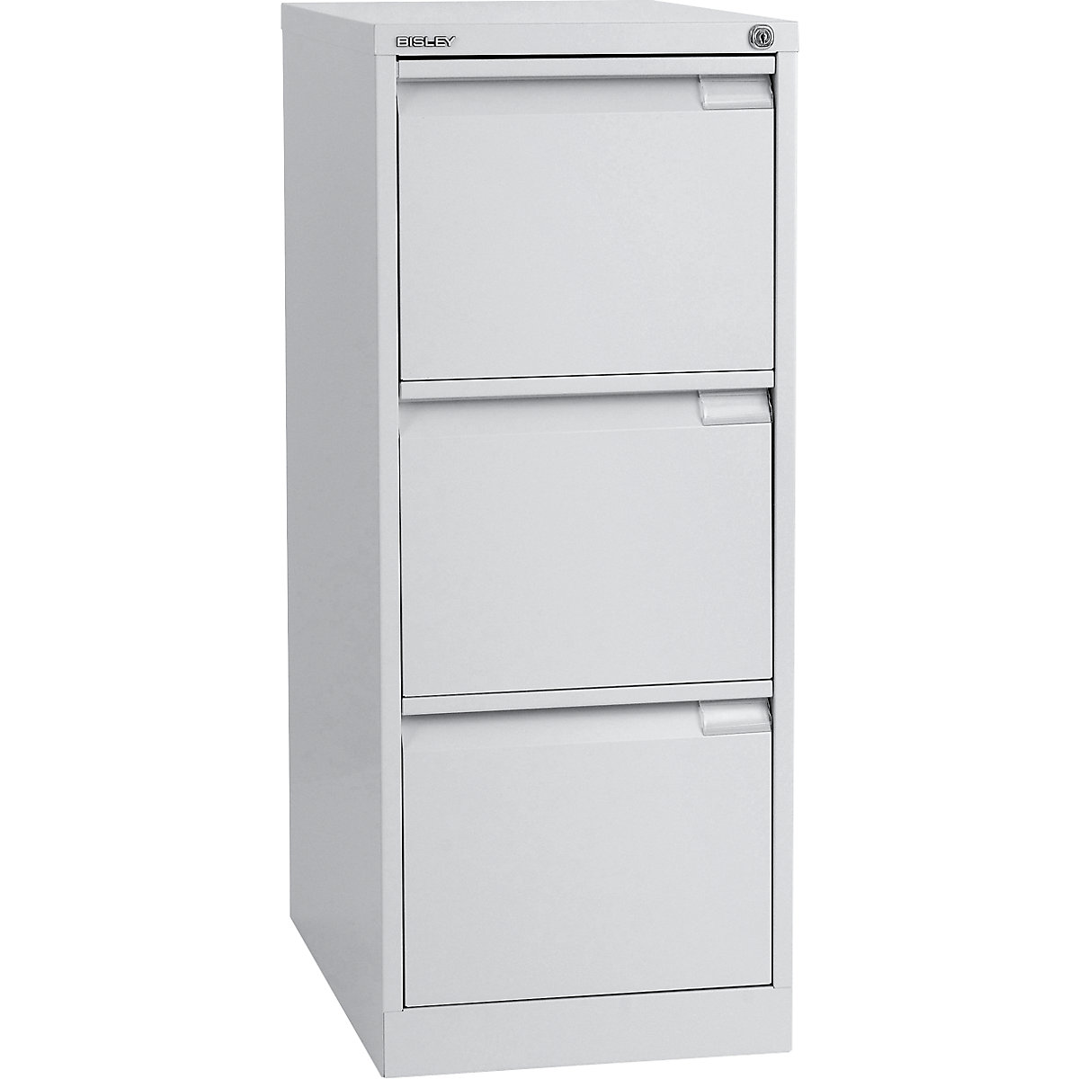 Suspension file cabinet, 1-track – BISLEY, 3 A4 drawers, light grey-12
