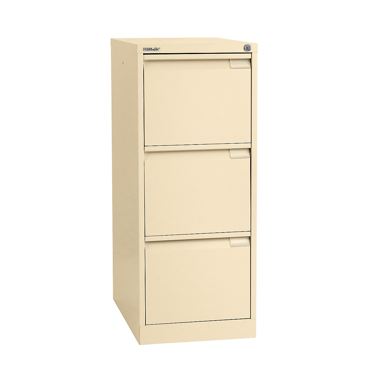 Suspension file cabinet, 1-track – BISLEY, 3 A4 drawers, light ivory-8