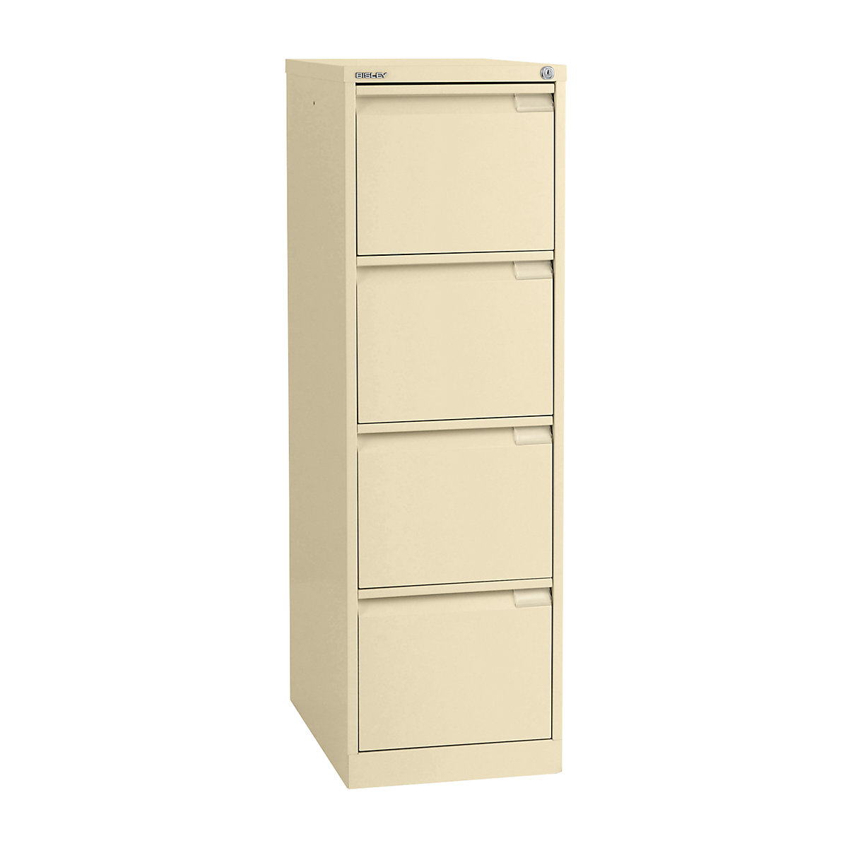 Suspension file cabinet, 1-track – BISLEY, 4 A4 drawers, light ivory-12