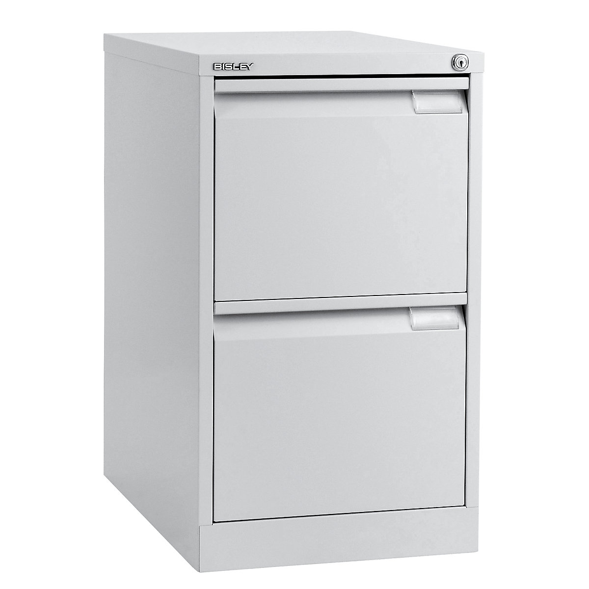 Suspension file cabinet, 1-track – BISLEY, 2 A4 drawers, light grey-8