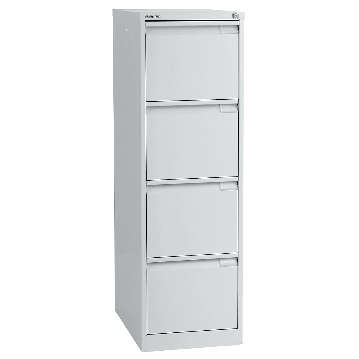 Suspension file cabinet, 1-track – BISLEY, 4 A4 drawers, light grey-9
