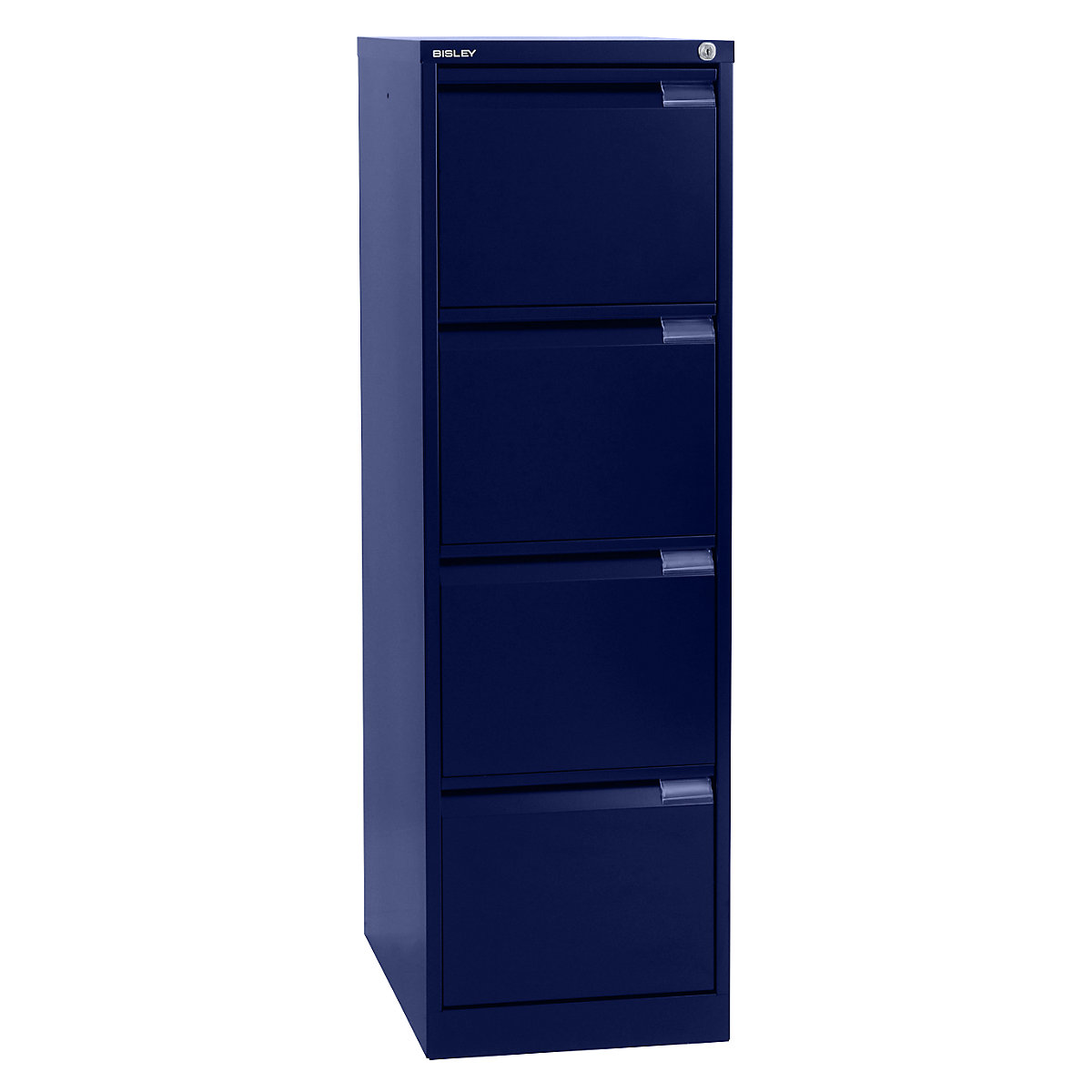 Suspension file cabinet, 1-track – BISLEY, 4 A4 drawers, oxford blue-14