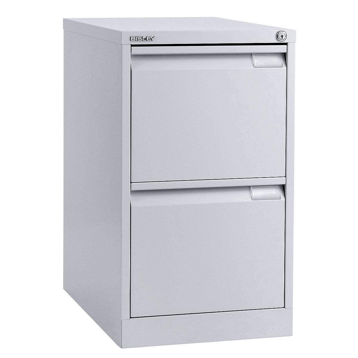 Suspension file cabinet, 1-track – BISLEY, 2 A4 drawers, white aluminium-15