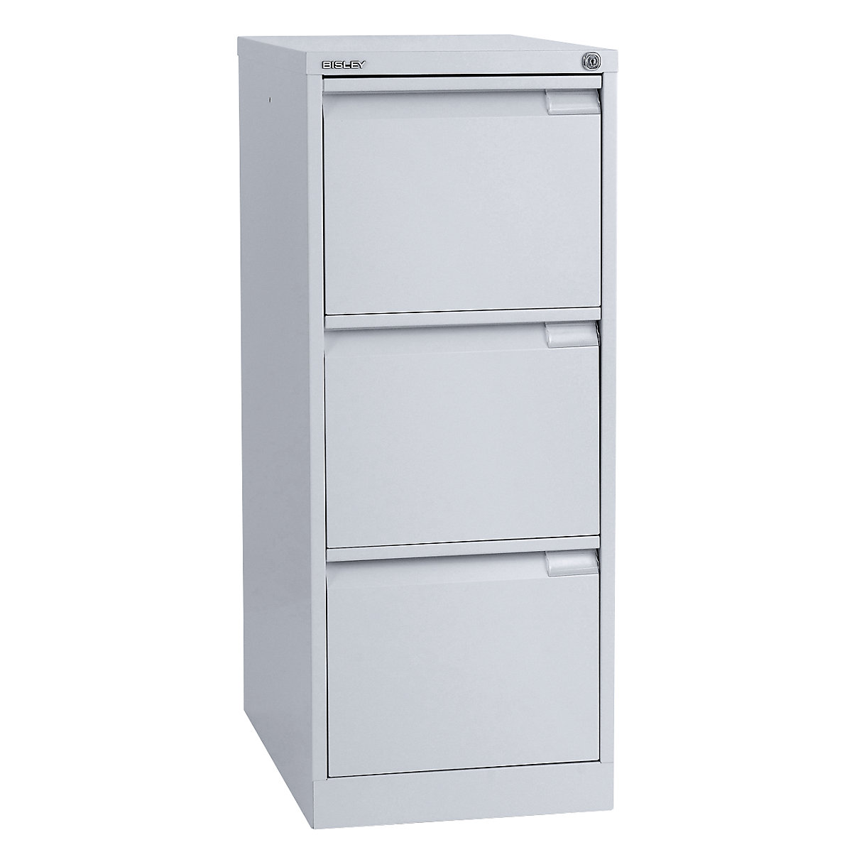 Suspension file cabinet, 1-track – BISLEY, 3 A4 drawers, white aluminium-11