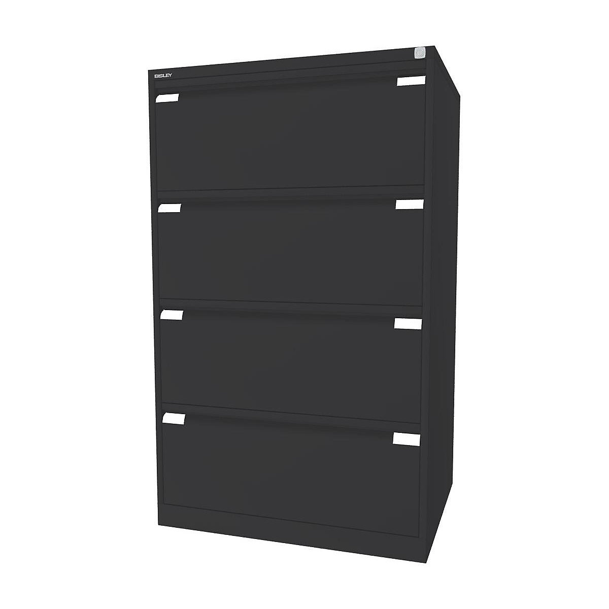 Suspension file cabinet, 2-track – BISLEY, 4 A4 drawers, charcoal-13