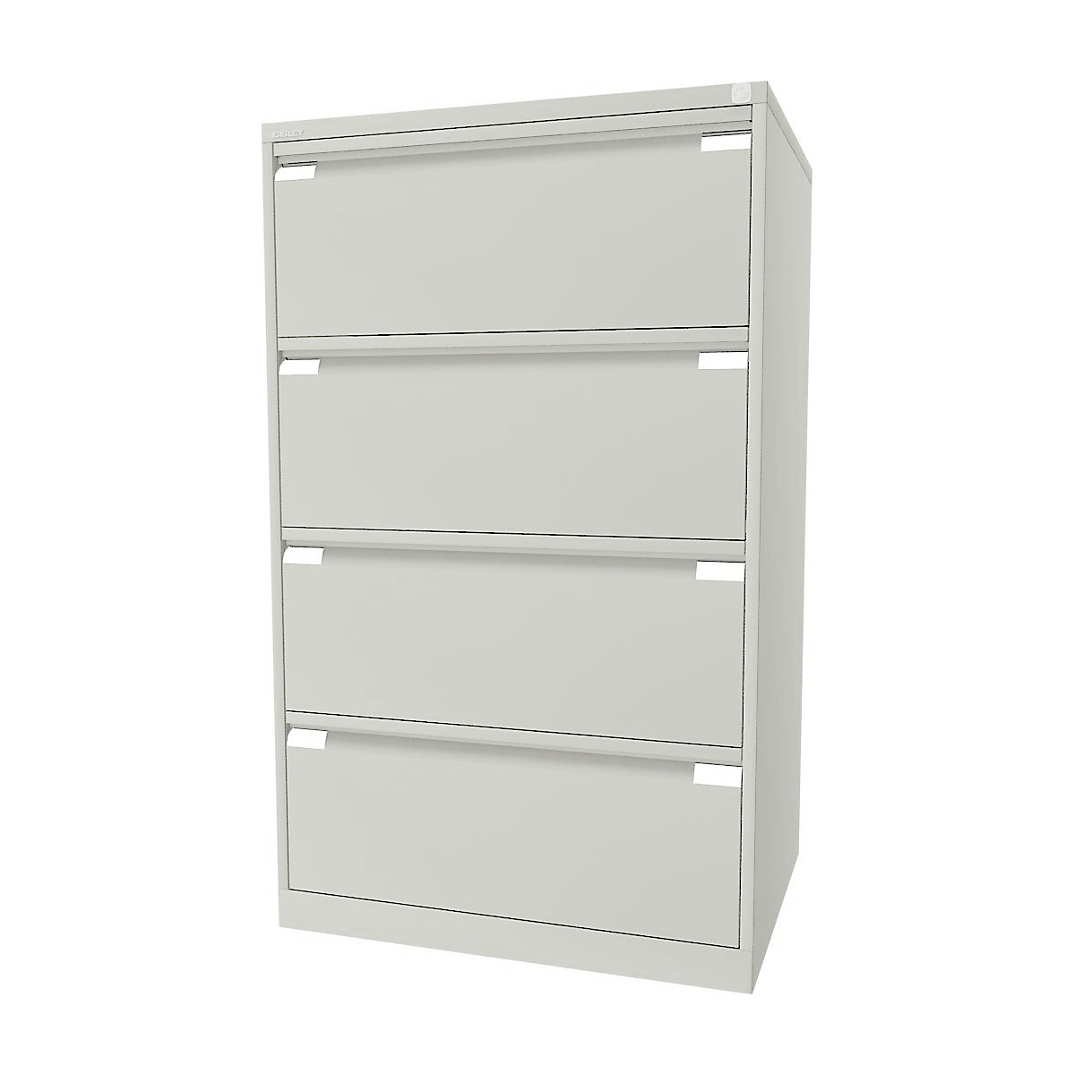 Suspension file cabinet, 2-track – BISLEY, 4 A4 drawers, pure white-8