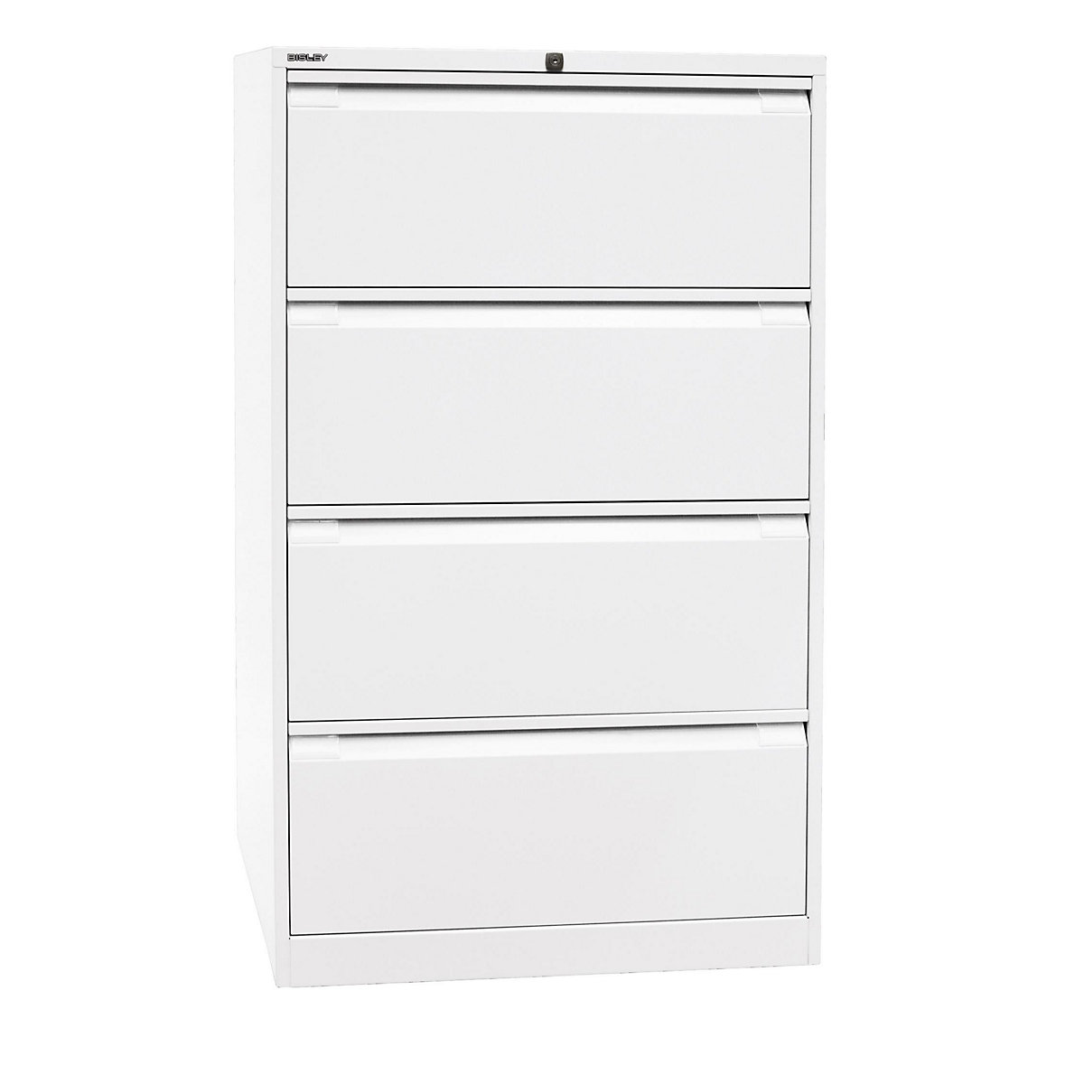 Suspension file cabinet, 2-track – BISLEY, 4 A4 drawers, traffic white-10
