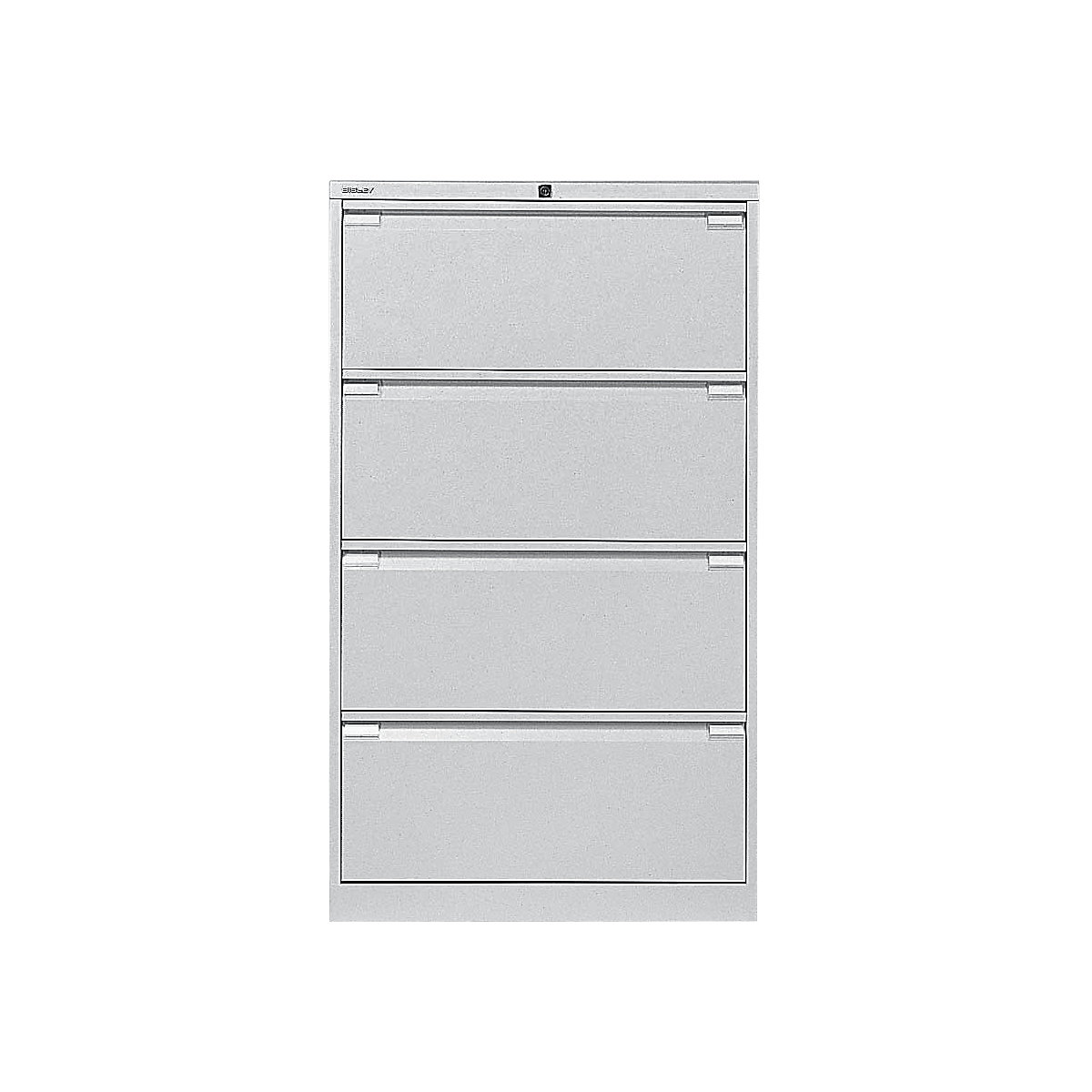 Suspension file cabinet, 2-track – BISLEY, 4 A4 drawers, light grey-11