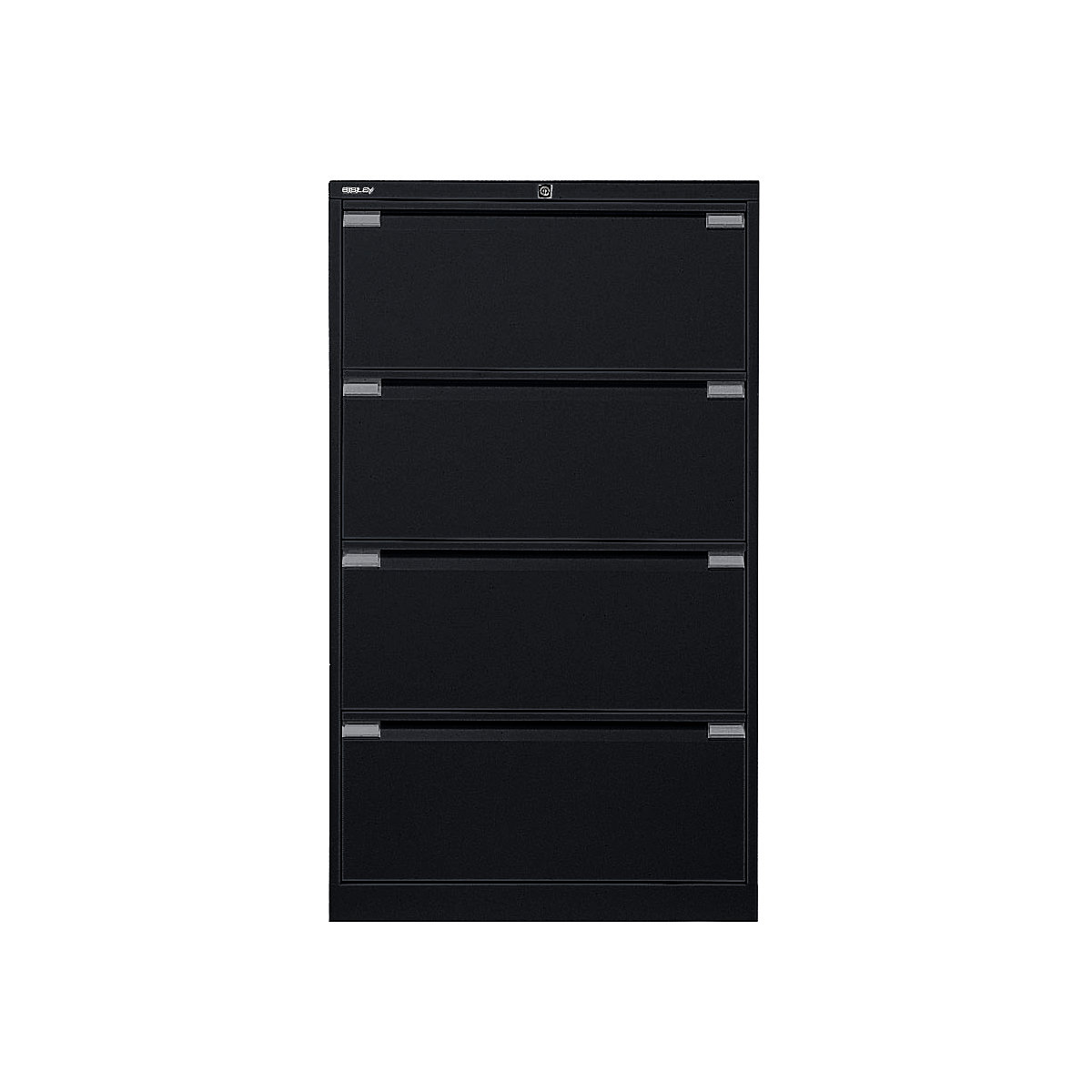 Suspension file cabinet, 2-track – BISLEY, 4 A4 drawers, jet black-14
