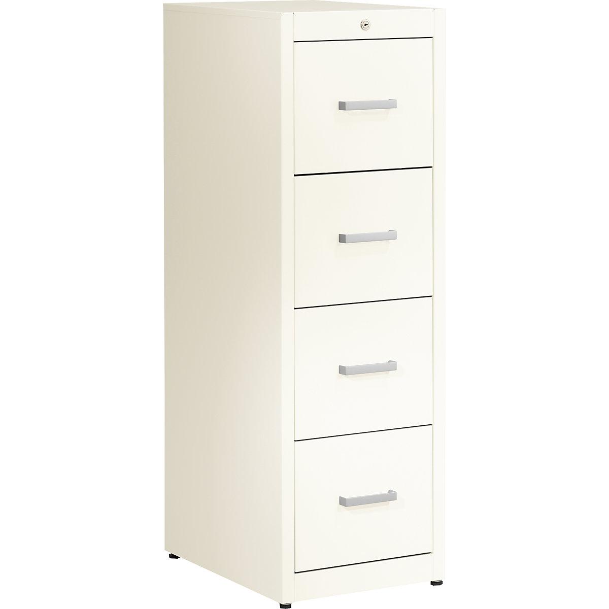 Suspension file cabinet, bar handles – mauser, 4 drawers, standard retraction mechanism, 1-track, pure white-5