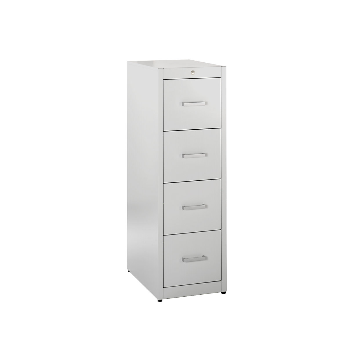 Suspension file cabinet, bar handles – mauser, 4 drawers, standard retraction mechanism, 1-track, light grey-4