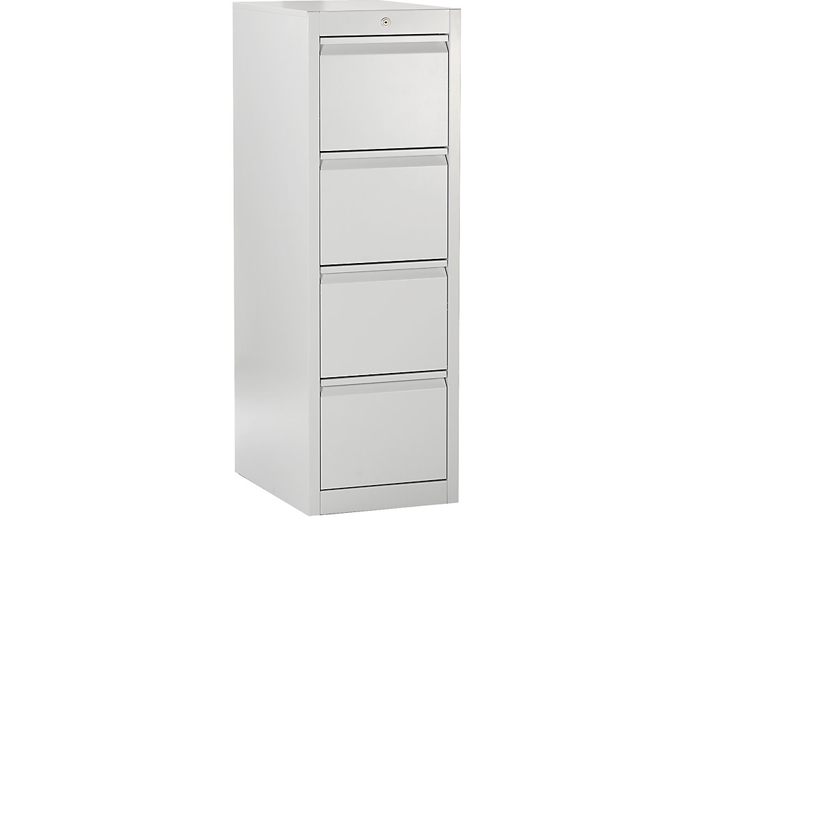 Suspension file cabinet, grip rails – mauser, 4 drawers, soft retraction mechanism, 1-track, light grey-5