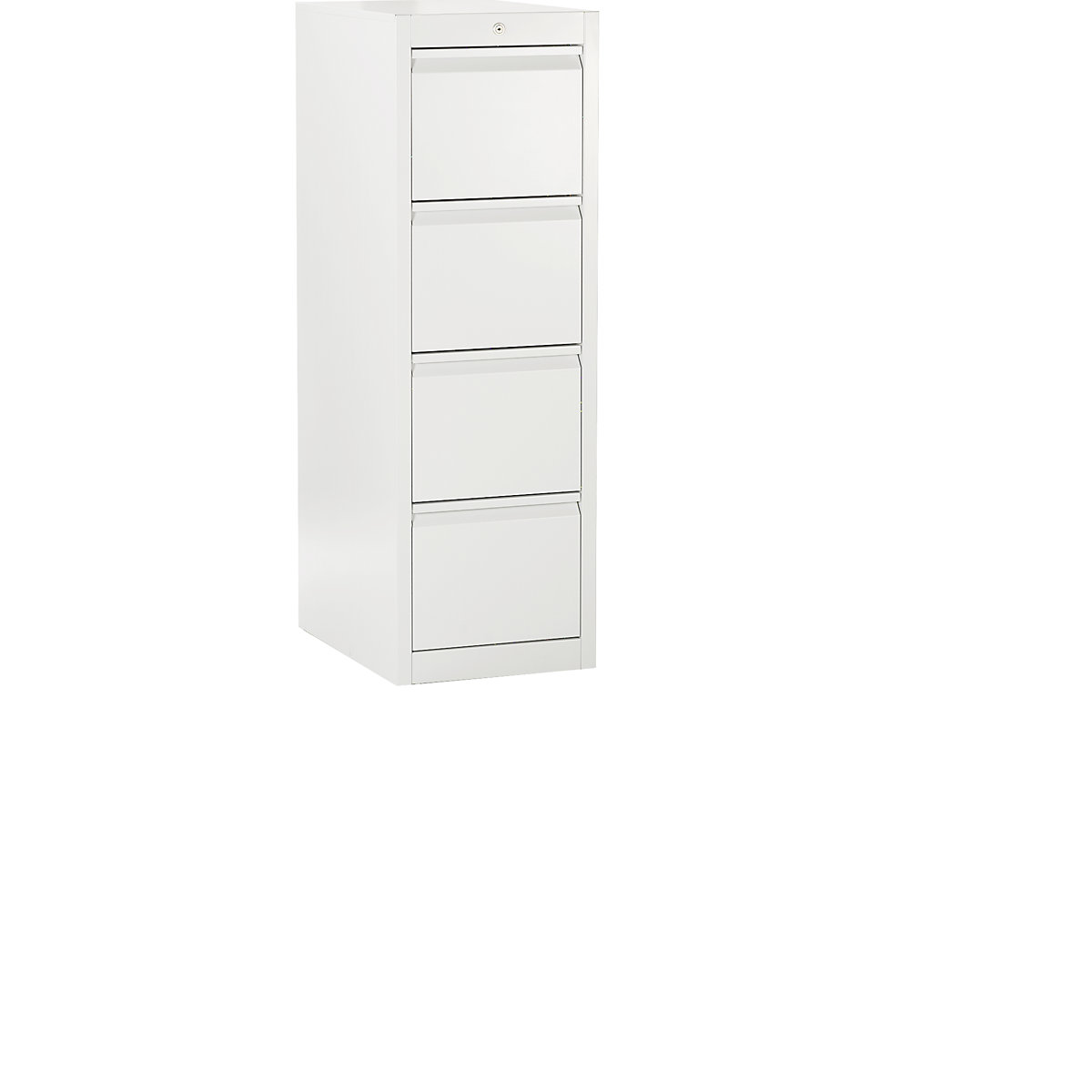 Suspension file cabinet, grip rails – mauser, 4 drawers, soft retraction mechanism, 1-track, pure white-7