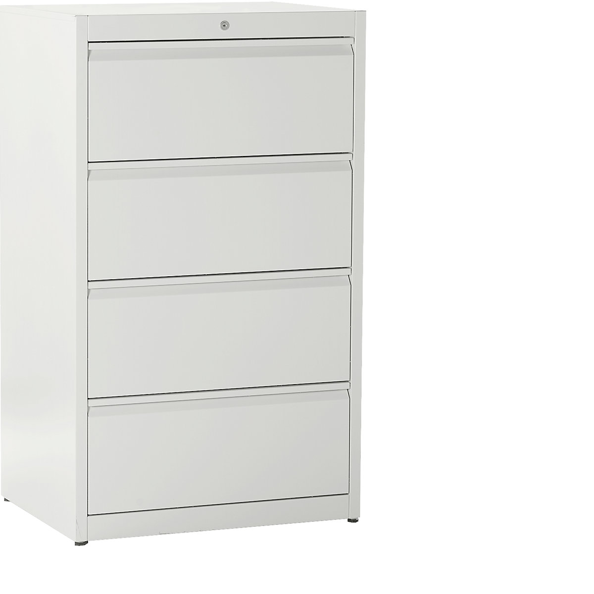 Suspension file cabinet, grip rails – mauser, 4 drawers, 2-track, pure white-4
