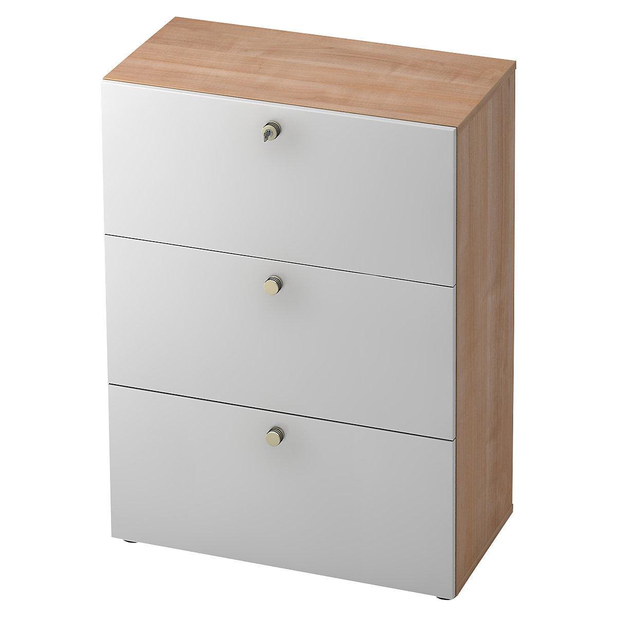 Suspension filing cabinet with acoustic rear panel ANNY-AC, HxWxD 1100 x 800 x 420 mm, walnut finish-8