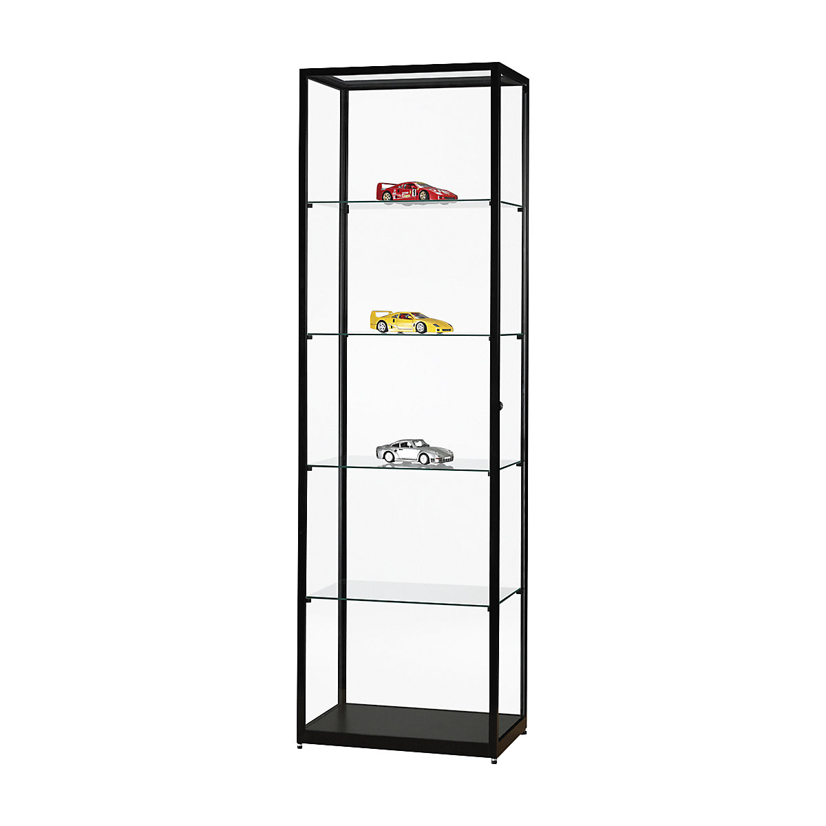 Glass cabinet, height 1984 mm, without lighting, WxD 600 x 400 mm, rectangular, black-2