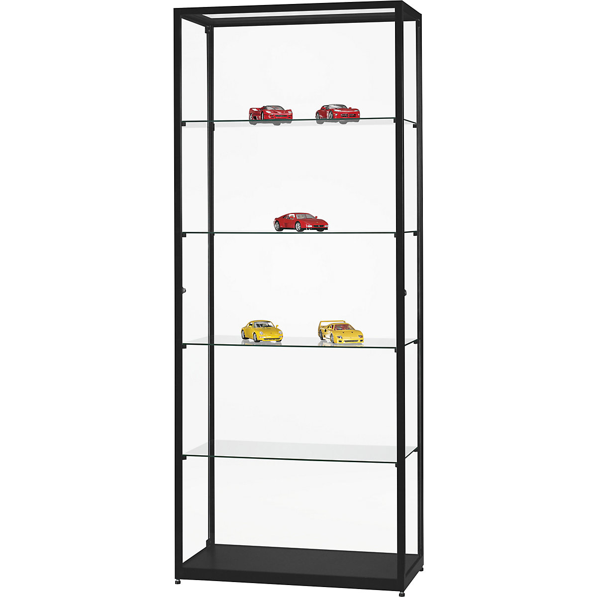 Glass cabinet, height 1984 mm, without lighting, WxD 800 x 400 mm, rectangular, black-3