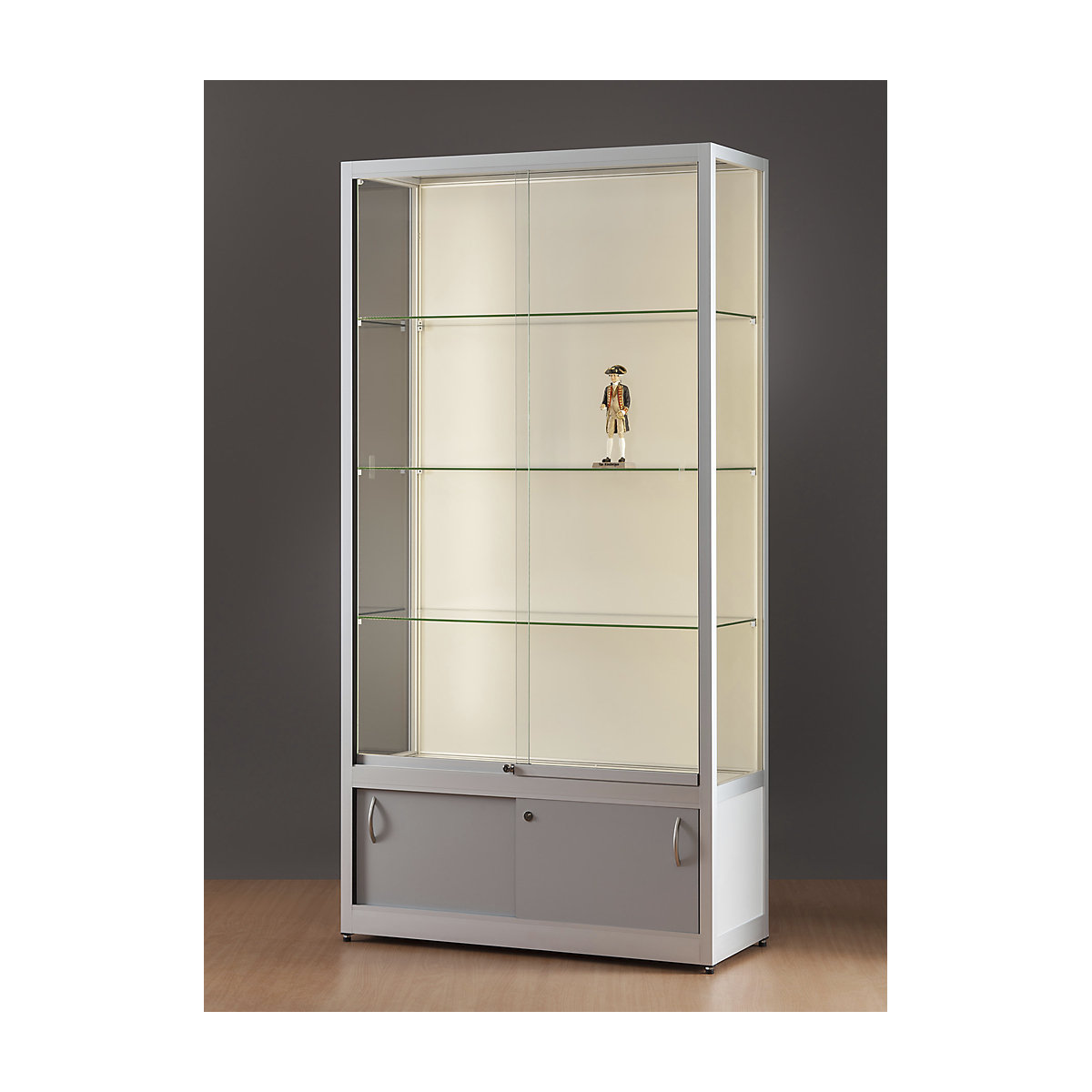 Sliding glass shop almirah