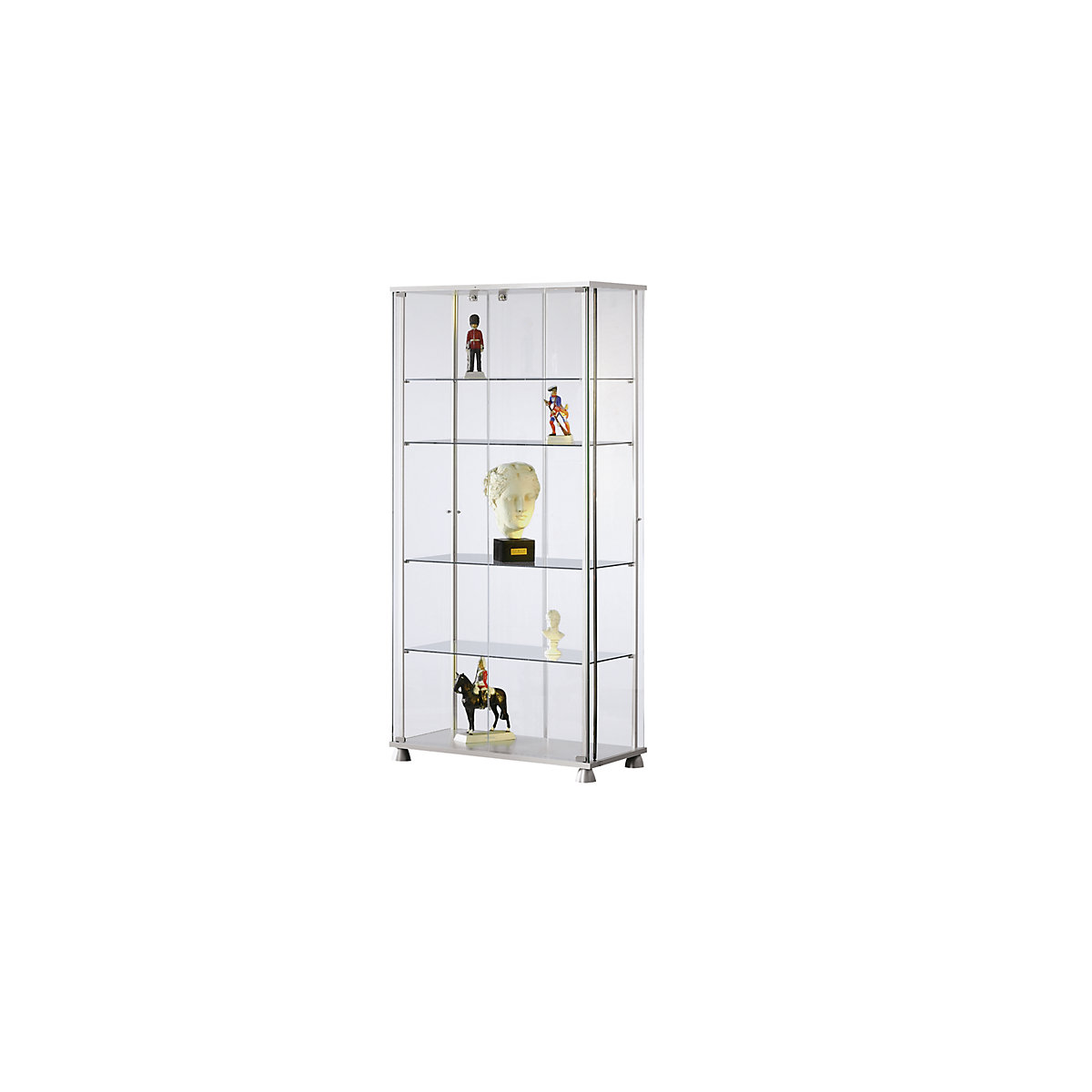 Glass display cabinet, 2 hinged doors, 4 designer castors-3